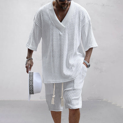 Frederick - Knitted Shirt and Shorts Set - Casual - Casual Couture - Ideal for Summer