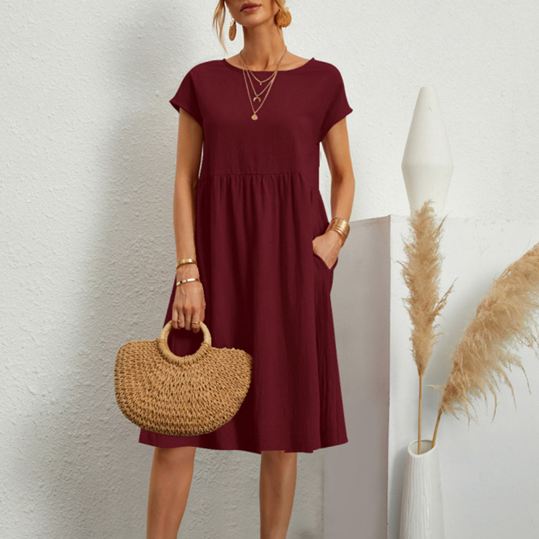 Women's Relaxed Lightweight Dress with Side Pockets for Summer