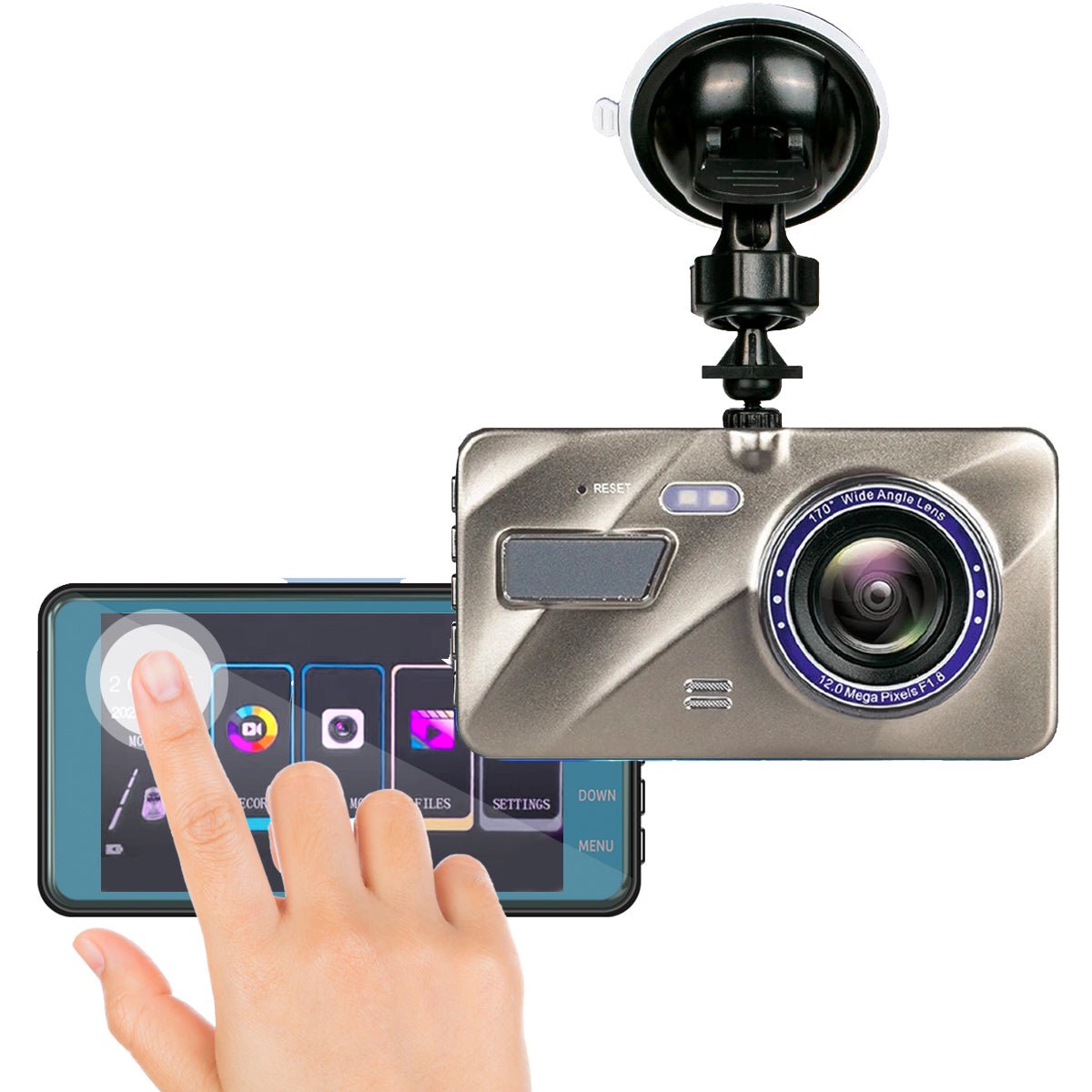 Wireless Dash Cam for Car – Front and Rear 1080P Recording 3