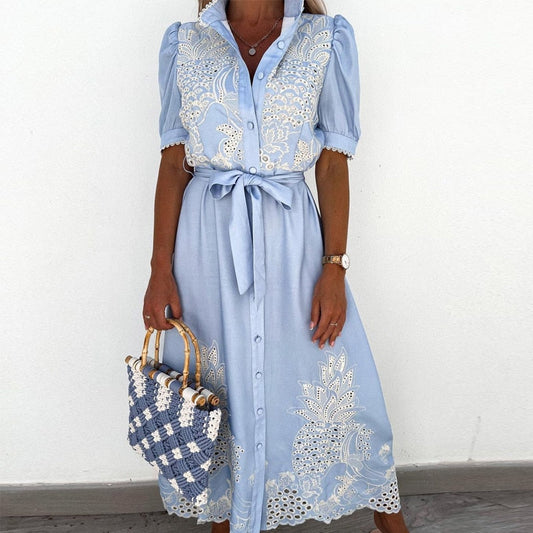 Women's Short Sleeve A-Line Dress