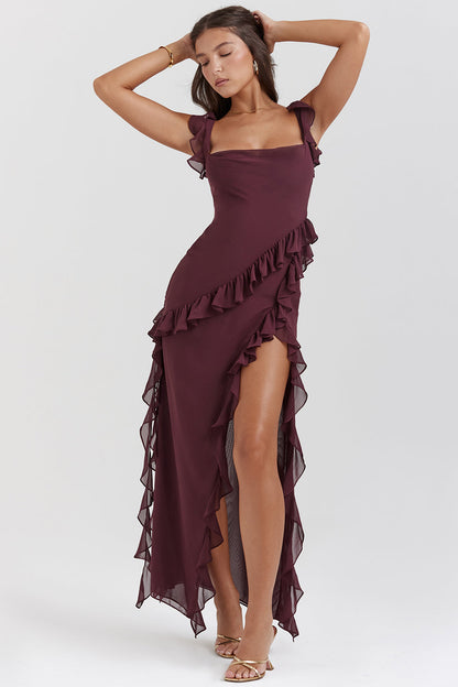 Women’s Maxi Dress with Ruffle and Slit