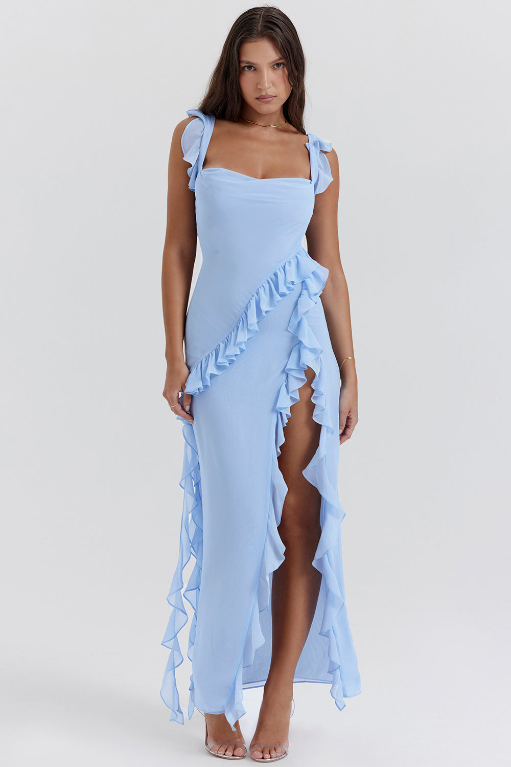 Women’s Maxi Dress with Ruffle and Slit