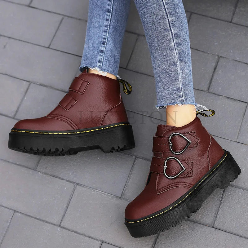Women's Ankle Boots with Adjustable Strap