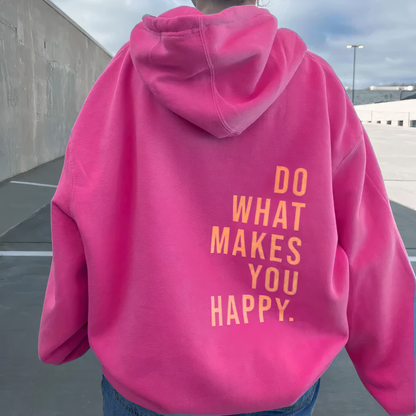 Women's Hooded Sweater with Text Print