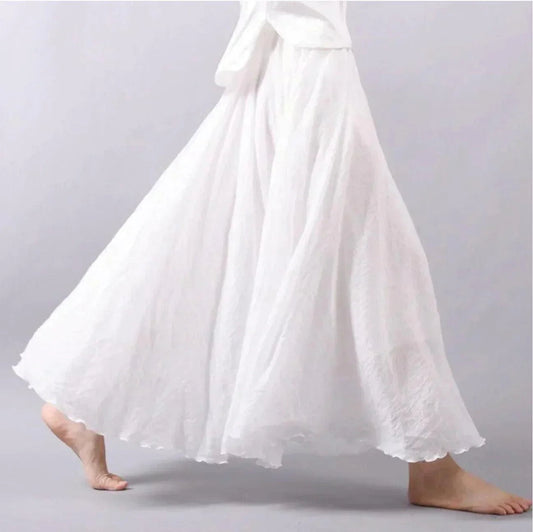 Women's Pleated Waist Maxi Skirt