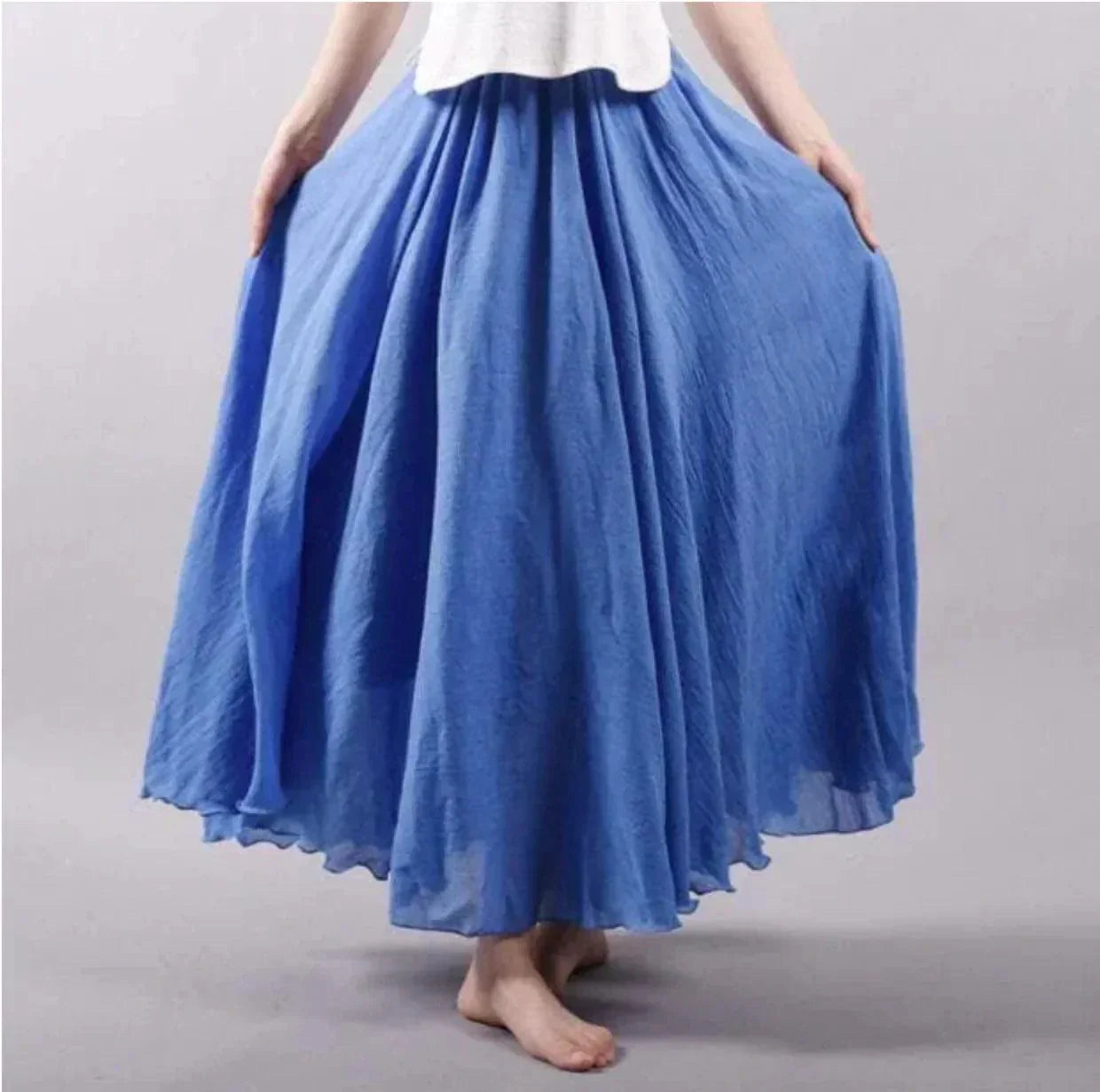 Women's Pleated Waist Maxi Skirt
