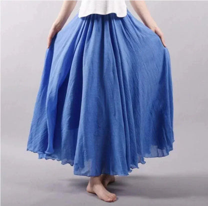 Women's Pleated Waist Maxi Skirt