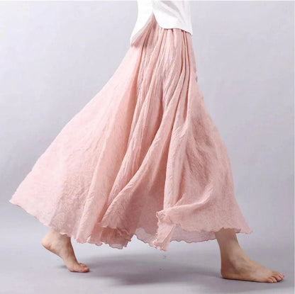 Women's Pleated Waist Maxi Skirt