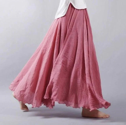 Women's Pleated Waist Maxi Skirt