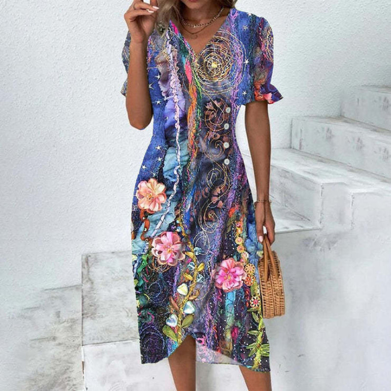Women's Midi Dress with Buttons