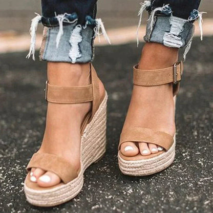 Women's Wedge Sandals with Ankle Strap
