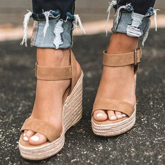 Women's Wedge Sandals with Ankle Strap
