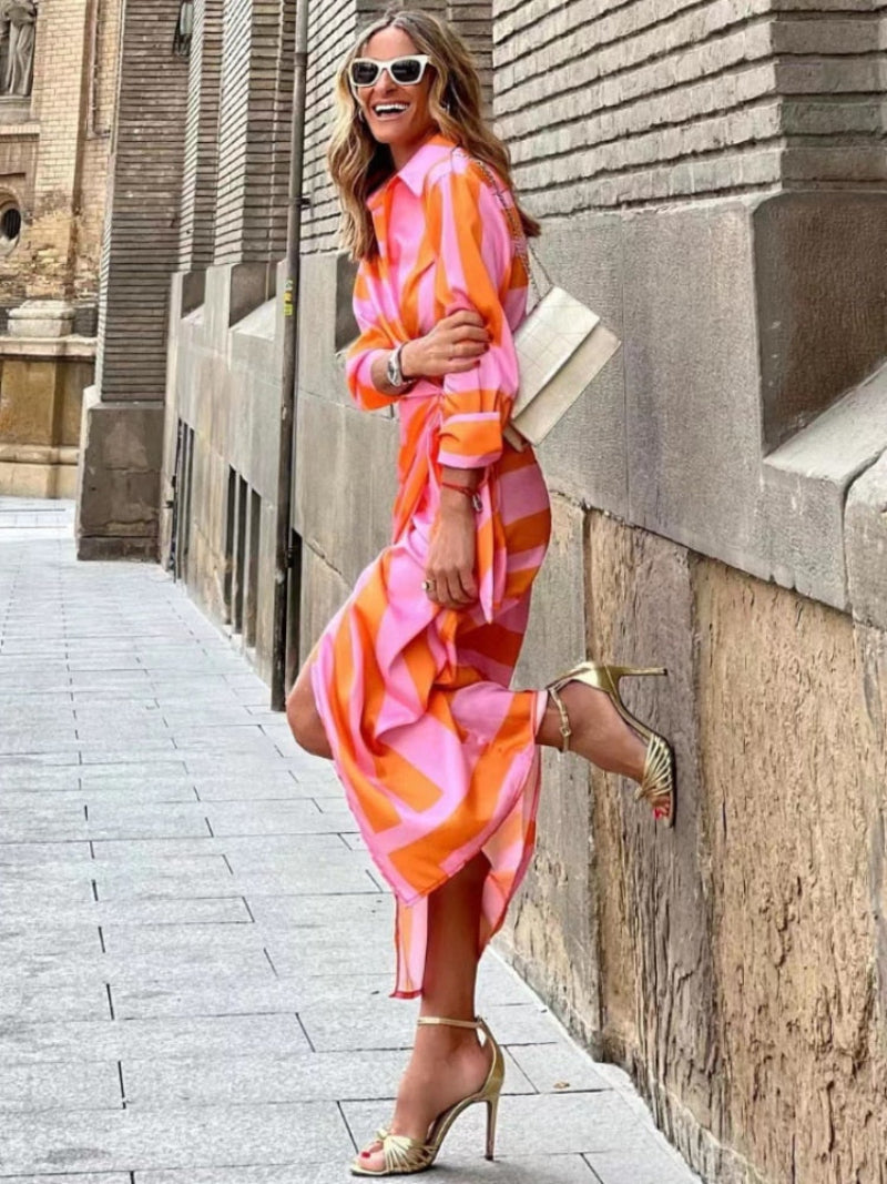 Women's Wrap Dress with Collar