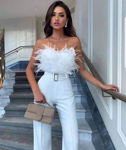 Women's Jumpsuit with Strapless Top