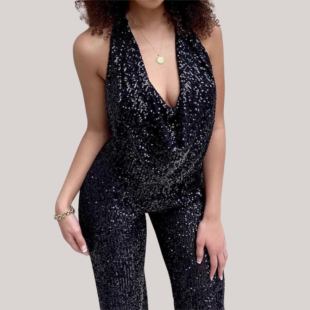 Women's Jumpsuit with V-Neckline