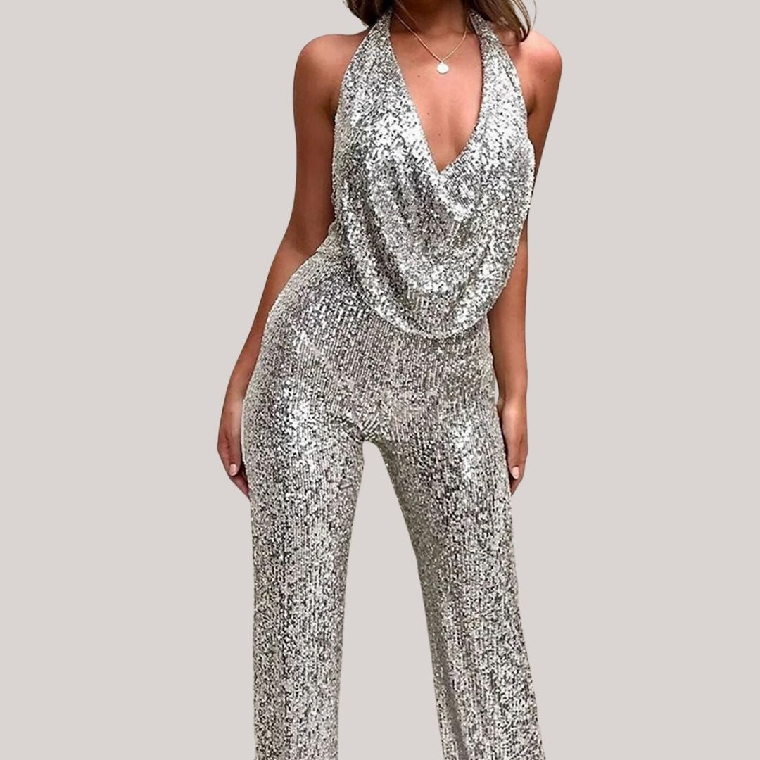 Women's Jumpsuit with V-Neckline