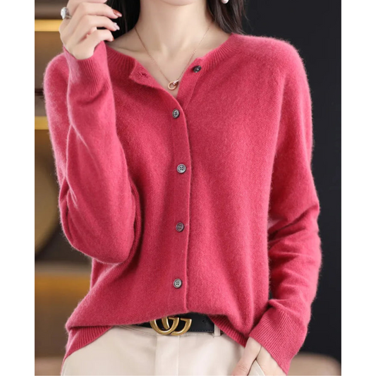 Women's Button-Up Cardigan with Long Sleeves