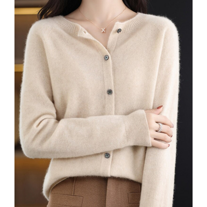 Women's Button-Up Cardigan with Long Sleeves