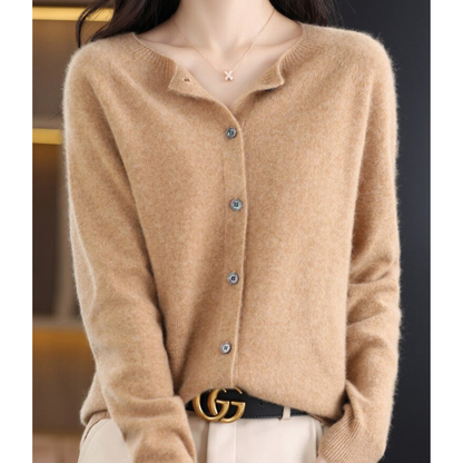 Women's Button-Up Cardigan with Long Sleeves