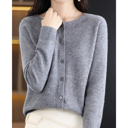 Women's Button-Up Cardigan with Long Sleeves