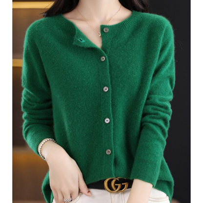 Women's Button-Up Cardigan with Long Sleeves