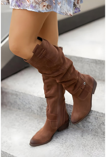 Women's Knee-High Boots with Side Zip