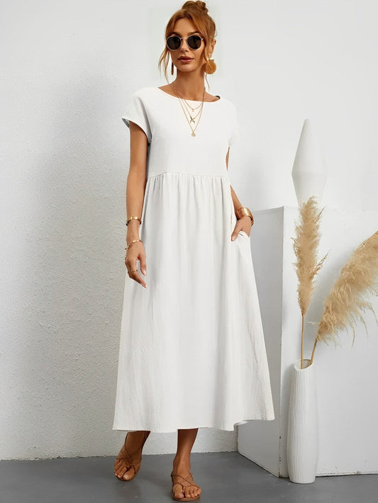 Women's Solid Color Midi Dress
