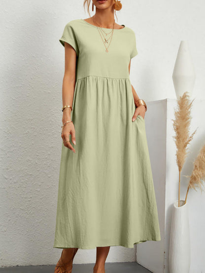 Women's Solid Color Midi Dress