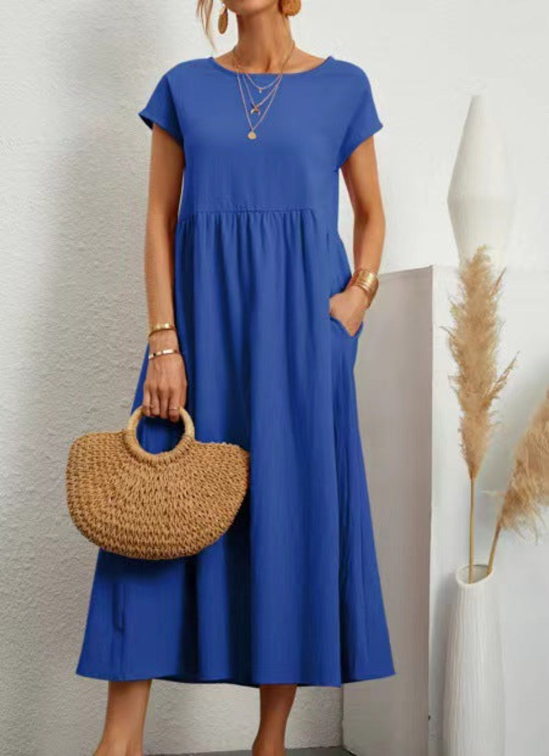 Women's Solid Color Midi Dress