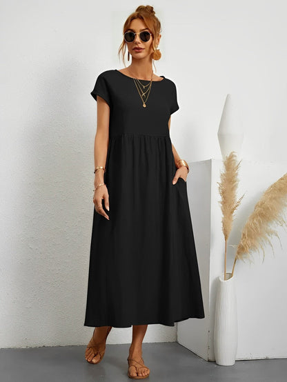 Women's Solid Color Midi Dress