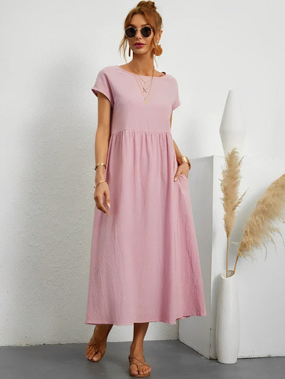 Women's Solid Color Midi Dress