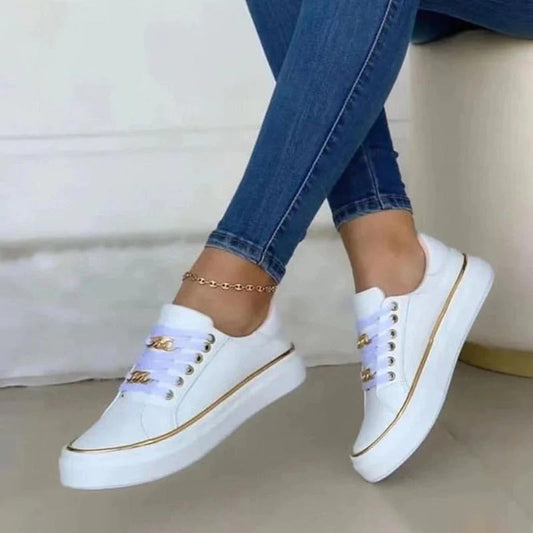Women's Trainers with Gold Detail