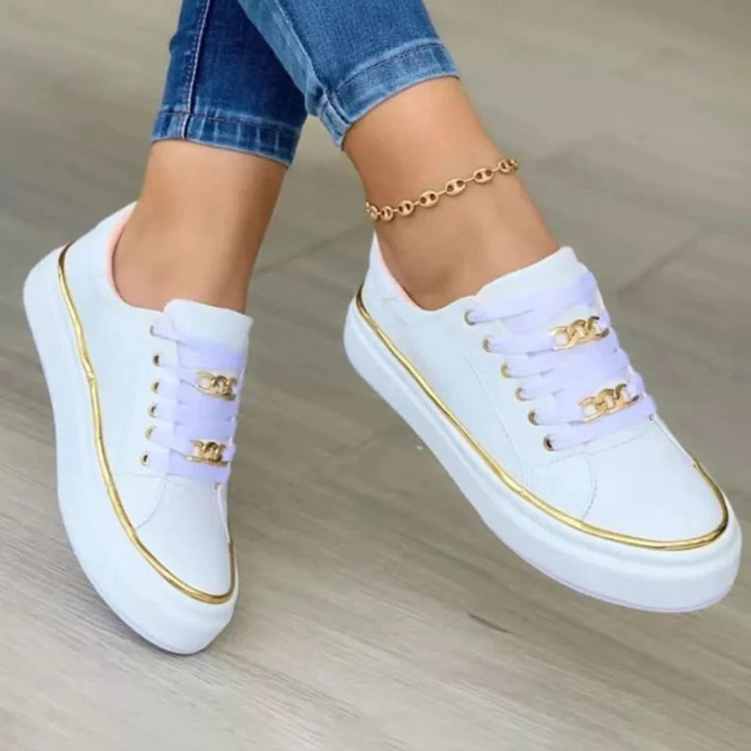Women's Trainers with Gold Detail