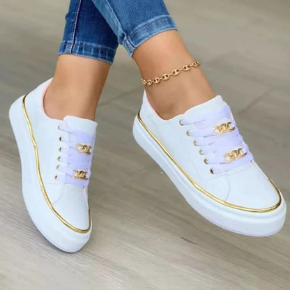 Women's Trainers with Gold Detail