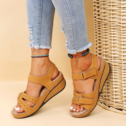 Women's Wedge Sandal with Velcro Closure