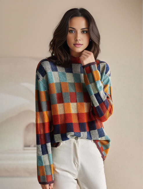 Women's Turtlneck Sweater with Relaxed Fit