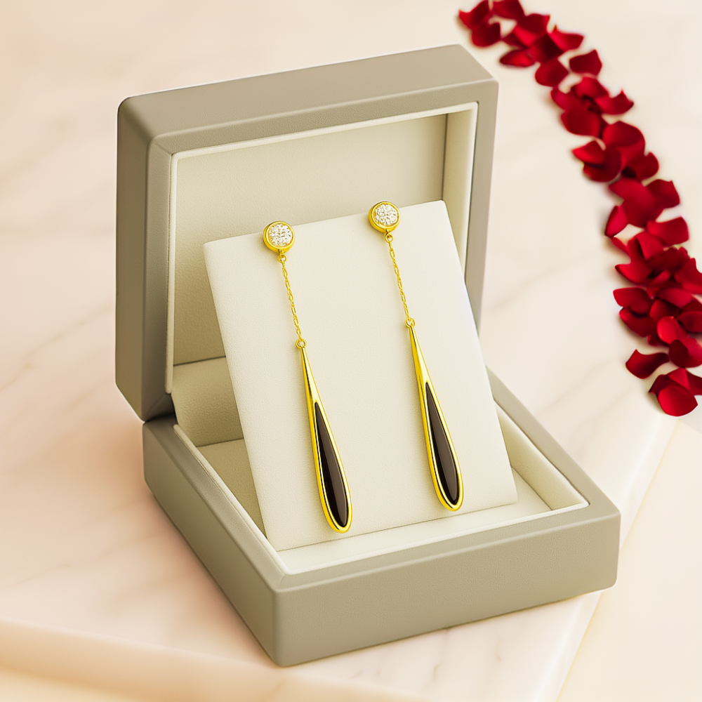 Women’s Dangle Earrings with Black Fringe 3