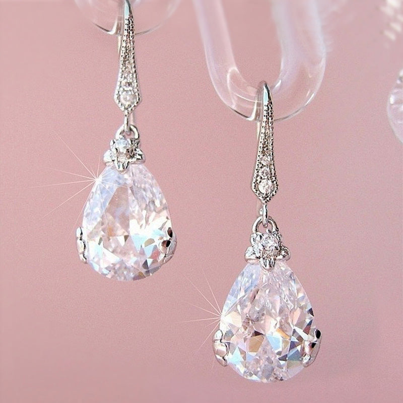 Women’s Drop Earrings with Pear Shape Design 2