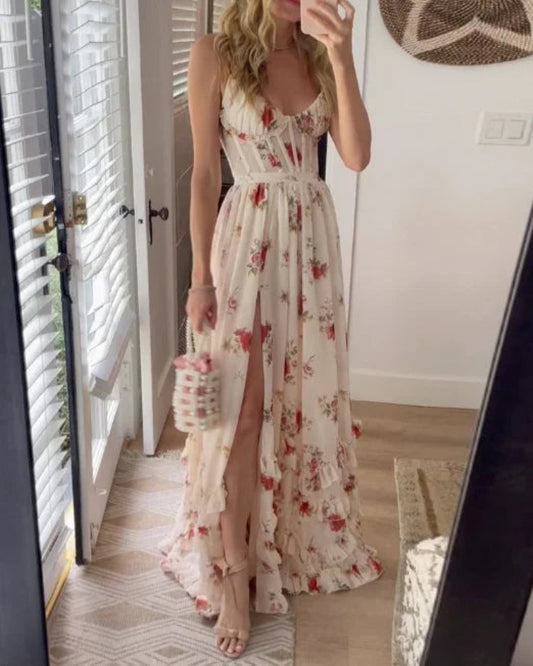 Women's Floral Lace Maxi Dress