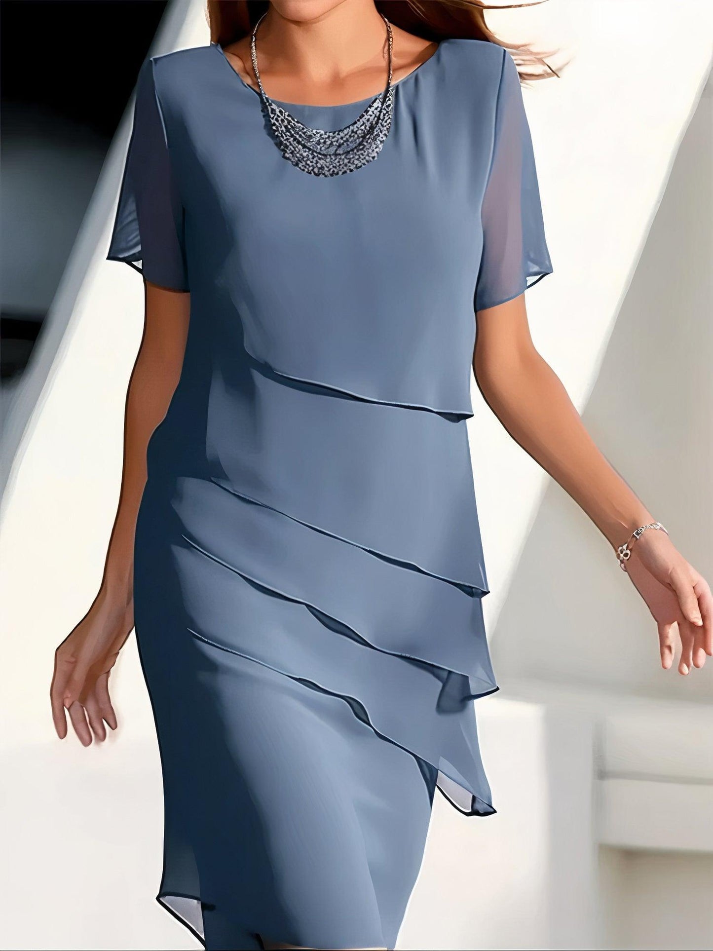 Women's Dress with Pleated Detail
