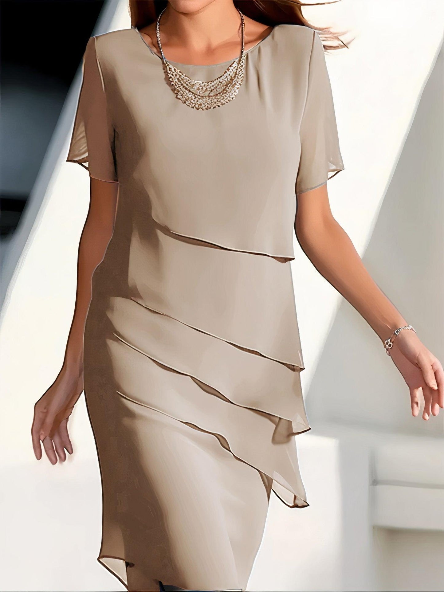 Women's Dress with Pleated Detail