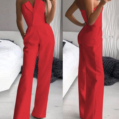 Women's Strapless Wide-Leg Jumpsuit