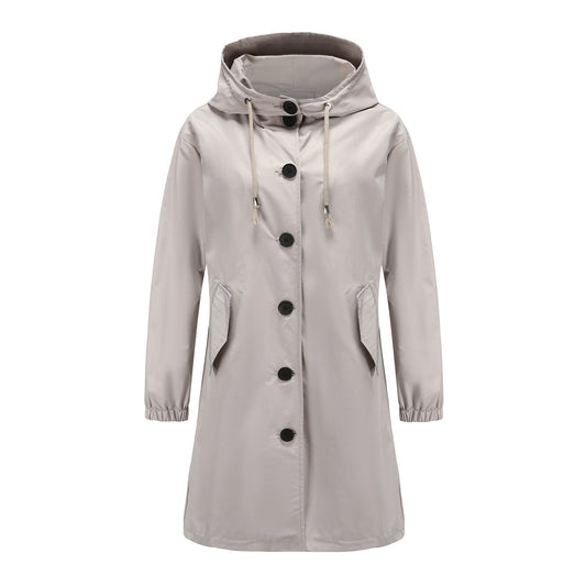 Women's Mid-Length Hooded Jacket