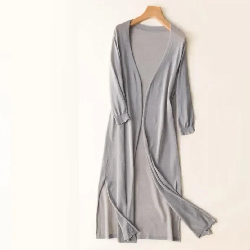 Women's Open Front Long Cardigan
