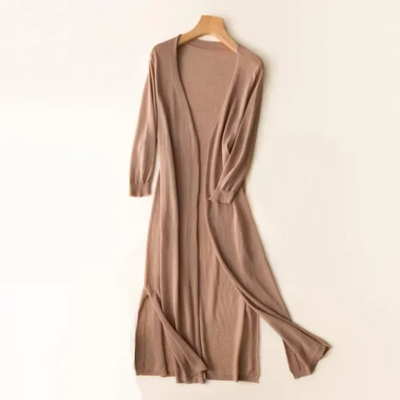 Women's Open Front Long Cardigan