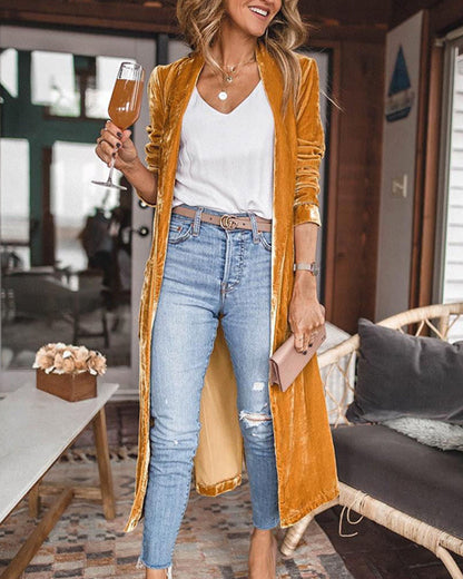 Women's Longline Cardigan with Open Front