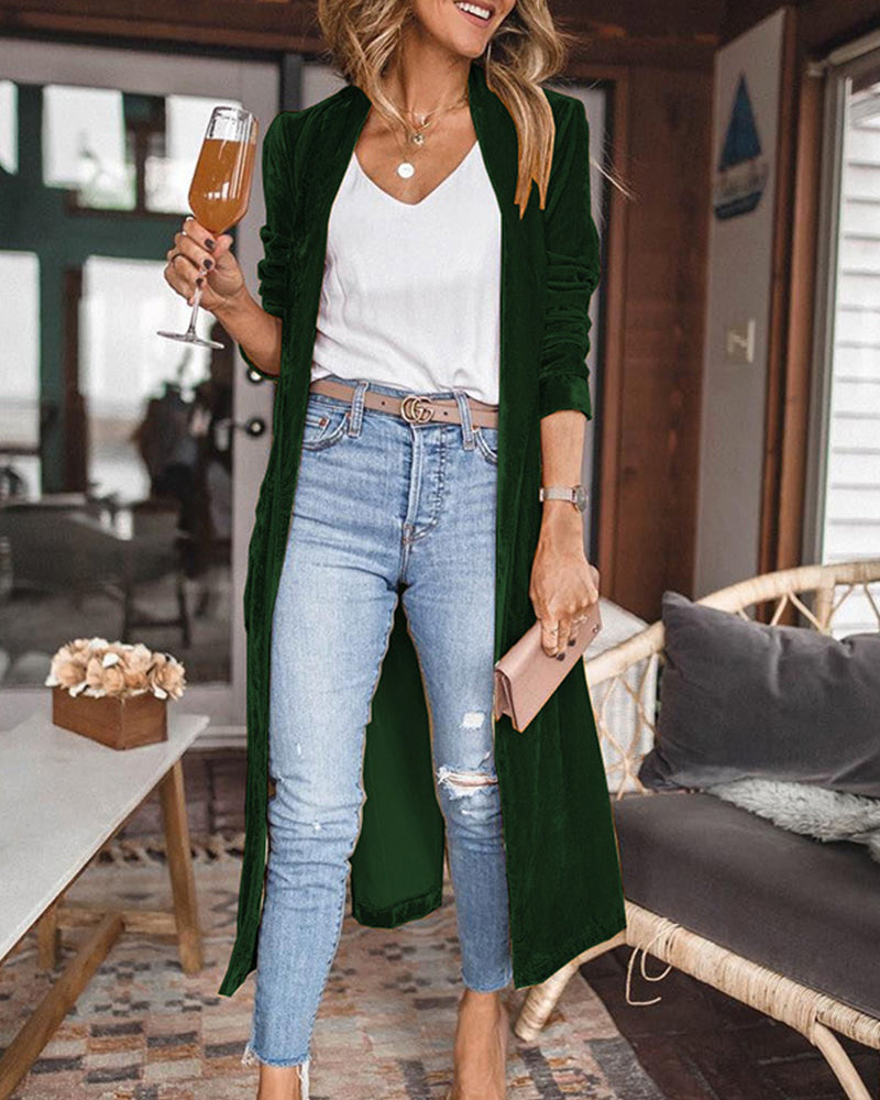 Women's Longline Cardigan with Open Front