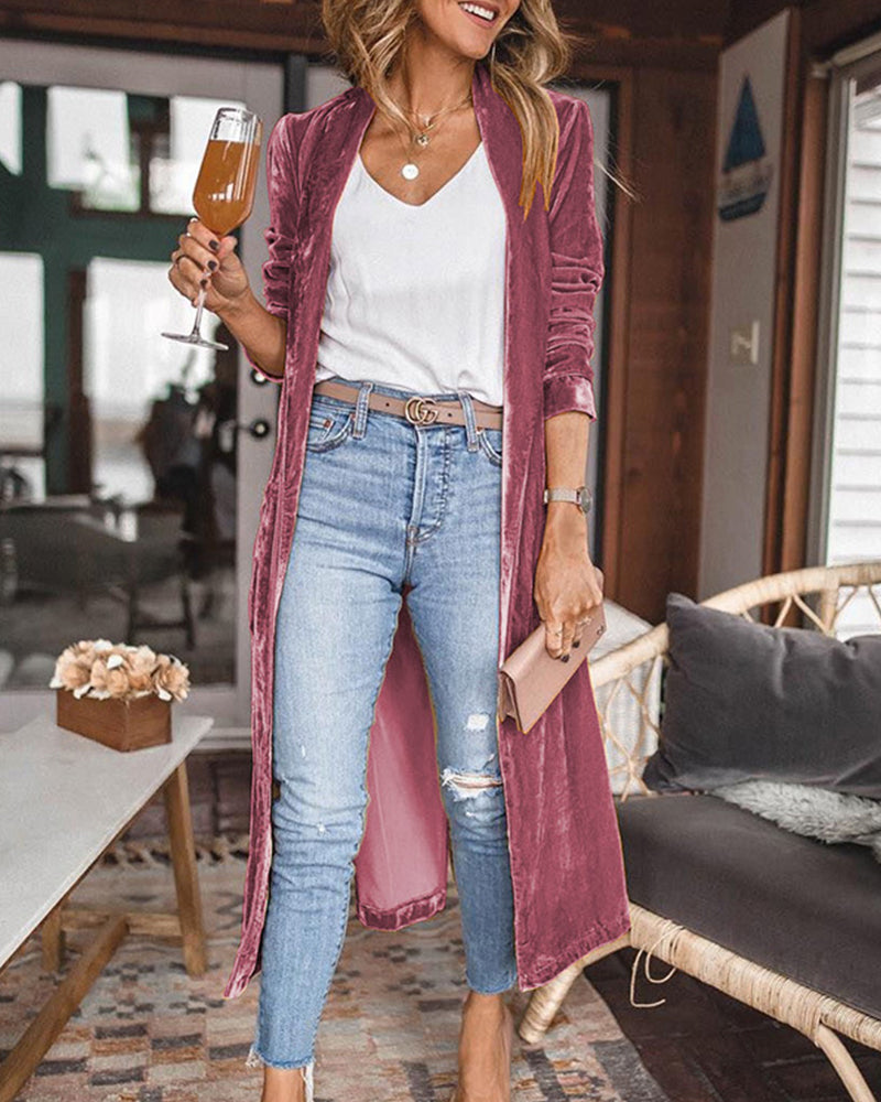 Women's Longline Cardigan with Open Front