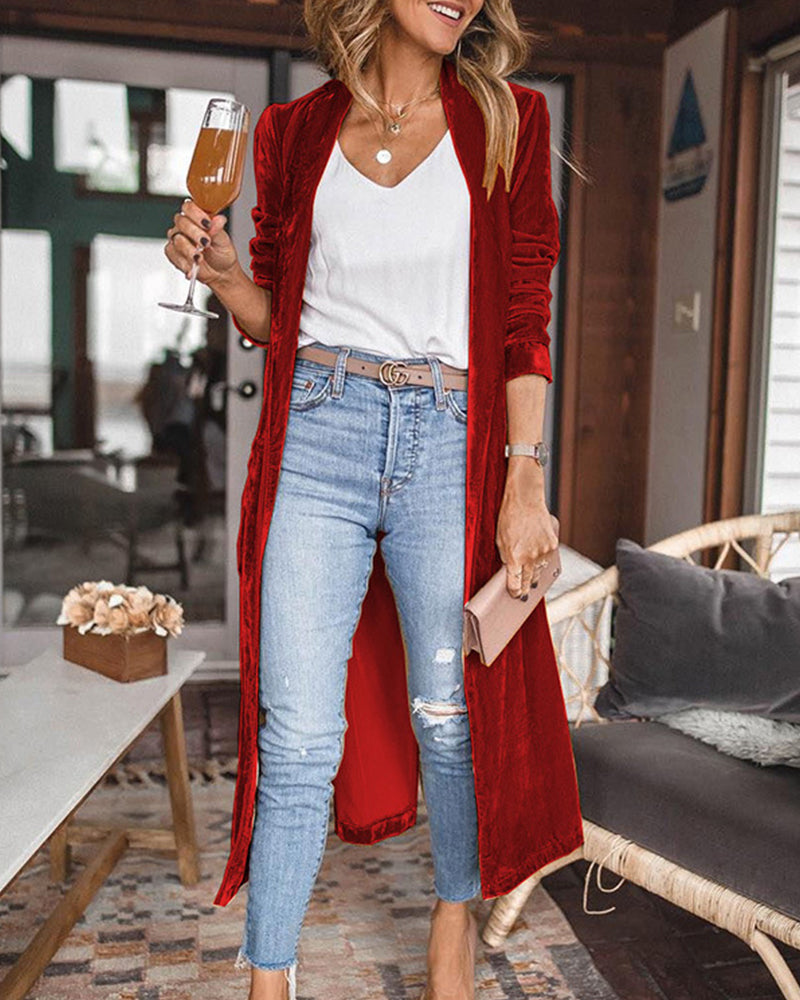 Women's Longline Cardigan with Open Front