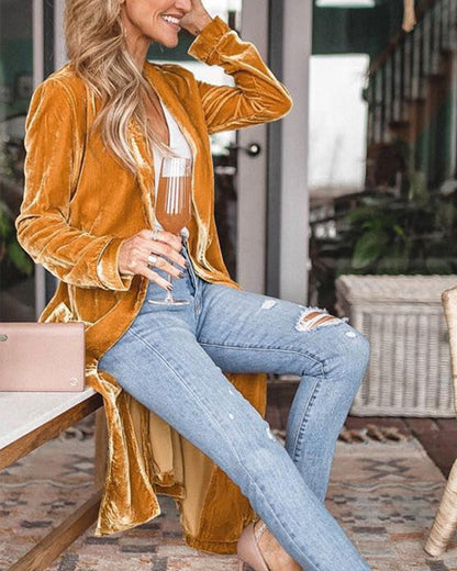 Women's Longline Cardigan with Open Front
